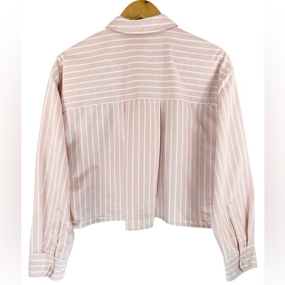 MADEWELL Oversized Signature Oxford Crop Shirt - Dusty Rose - Picture 7 of 11